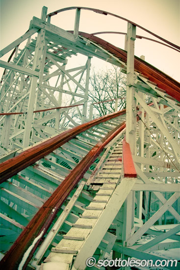 Arnolds Park Rollercoaster In Winter - Fine Art Photograph Print / Poster